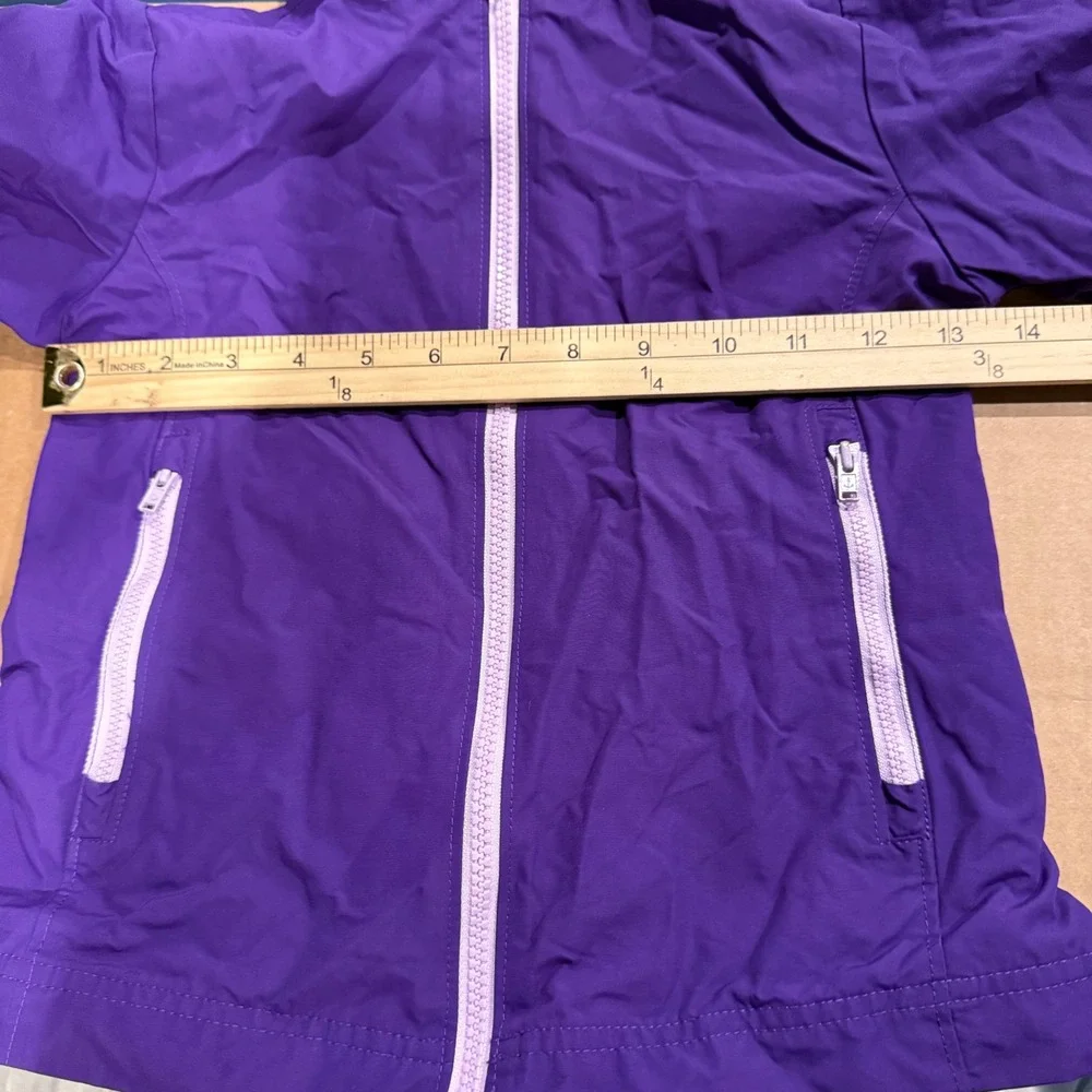 Lands End Kids Purple Hooded Rain Jacket‎ Windbreaker Size Small 4